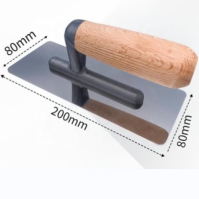 Troel de gesso de aço carbono profissional com alça de madeira e espessura da lâmina de 0,7 mm