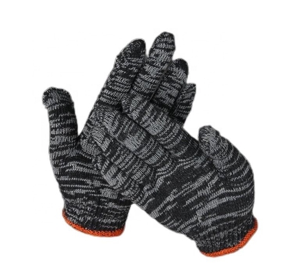 Guantes de trabalho de tricô de proteção manual de algodão branco profundo e resistente à lavagem de 20 a 60 g