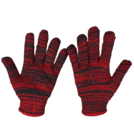 Guantes de trabalho de tricô de proteção manual de algodão branco profundo e resistente à lavagem de 20 a 60 g
