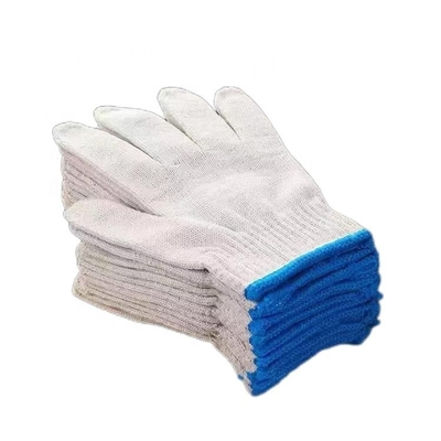 Luvas de trabalho de algodão branco profundo e resistentes à utilização, de segurança para as mãos, de malha, com peso personalizado