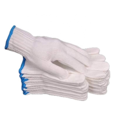 Luvas de trabalho de algodão branco profundo e resistentes à utilização, de segurança para as mãos, de malha, com peso personalizado