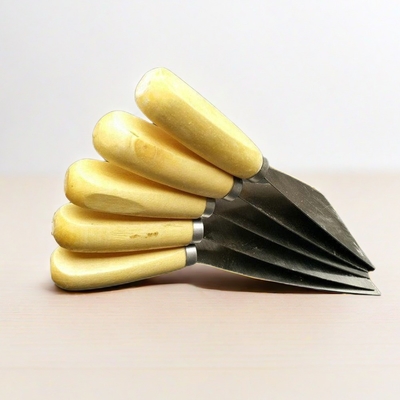 Fabricação profissional Faca de punho de madeira Faca de raspador de mastigação Faca com espessura de lâmina de 0,7 mm