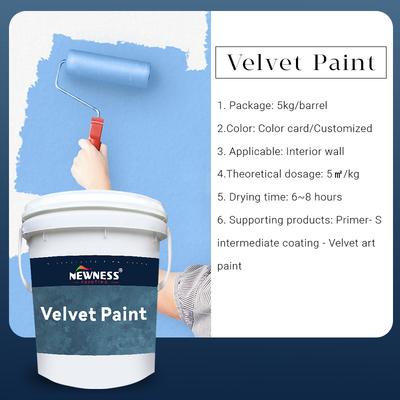 Pintura decorativa de veludo para quarto em cores personalizadas Efeito metálico especial