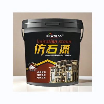 Renove a sua parede exterior com tinta acrílica revestida de pedra com textura de granito à base de água