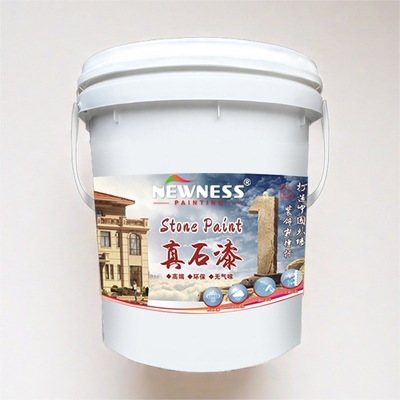 Pintura de parede exterior com imitação de textura de pedra falsa e revestimento de pedra acrílica