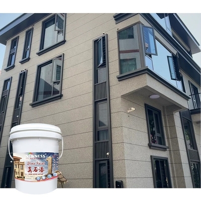 Pintura de parede exterior com imitação de textura de pedra falsa e revestimento de pedra acrílica
