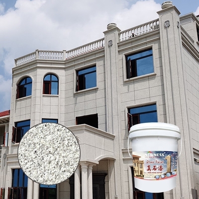 Pintura de parede exterior com imitação de textura de pedra falsa e revestimento de pedra acrílica