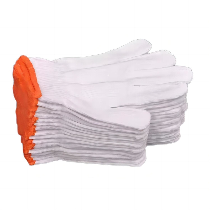 Guantes de borracha de algodão branco de látex de 10 gauges de tricô para proteção das mãos